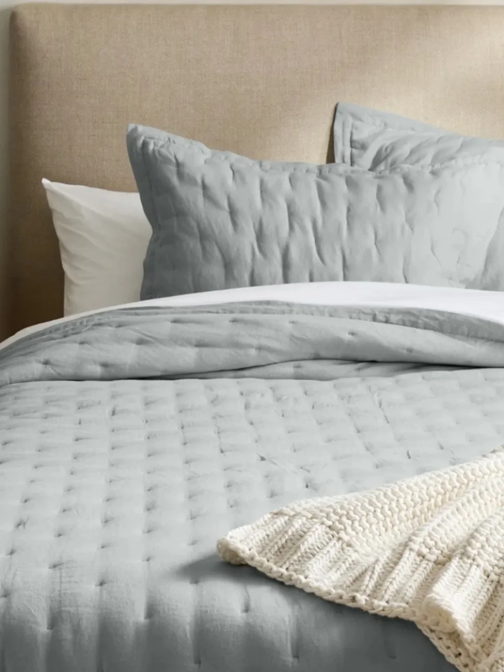 NWOT European Linen Dream Sham Set Mist queen standard
